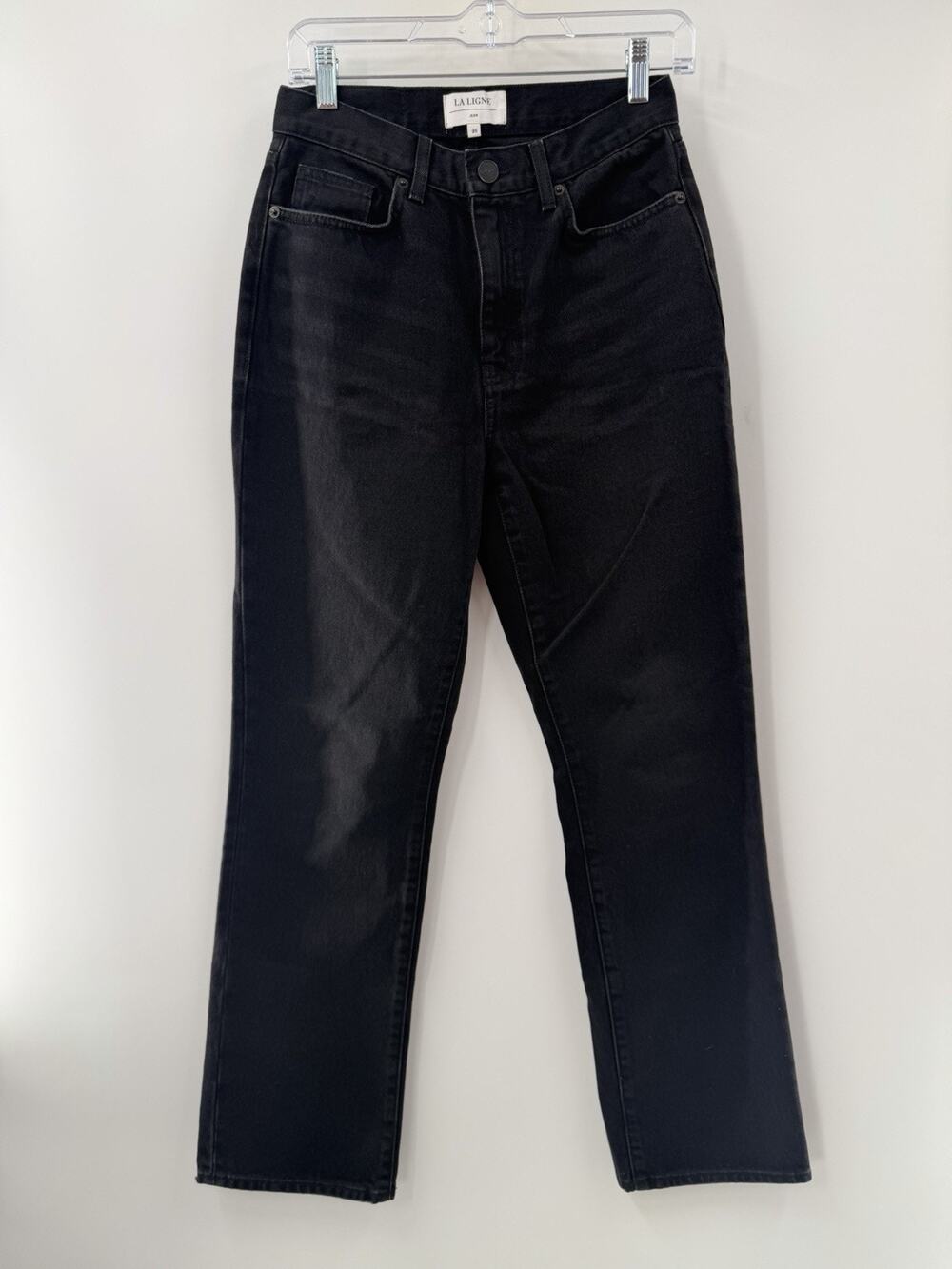 La Ligne Women’s Black Straight Leg High Rise Jeans Size 26 100% Cotton